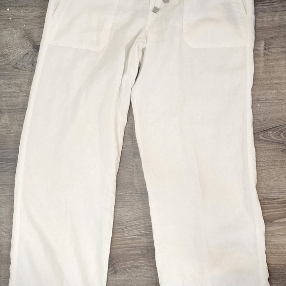 Ralph Lauren, White Linen, wide leg pants. Size 6 - Picture 5 of 9